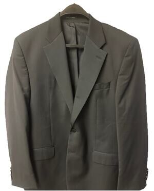Lauren Ralph Lauren Mens 2 Pc Wool Suit 42R Black Notch Lapel Black